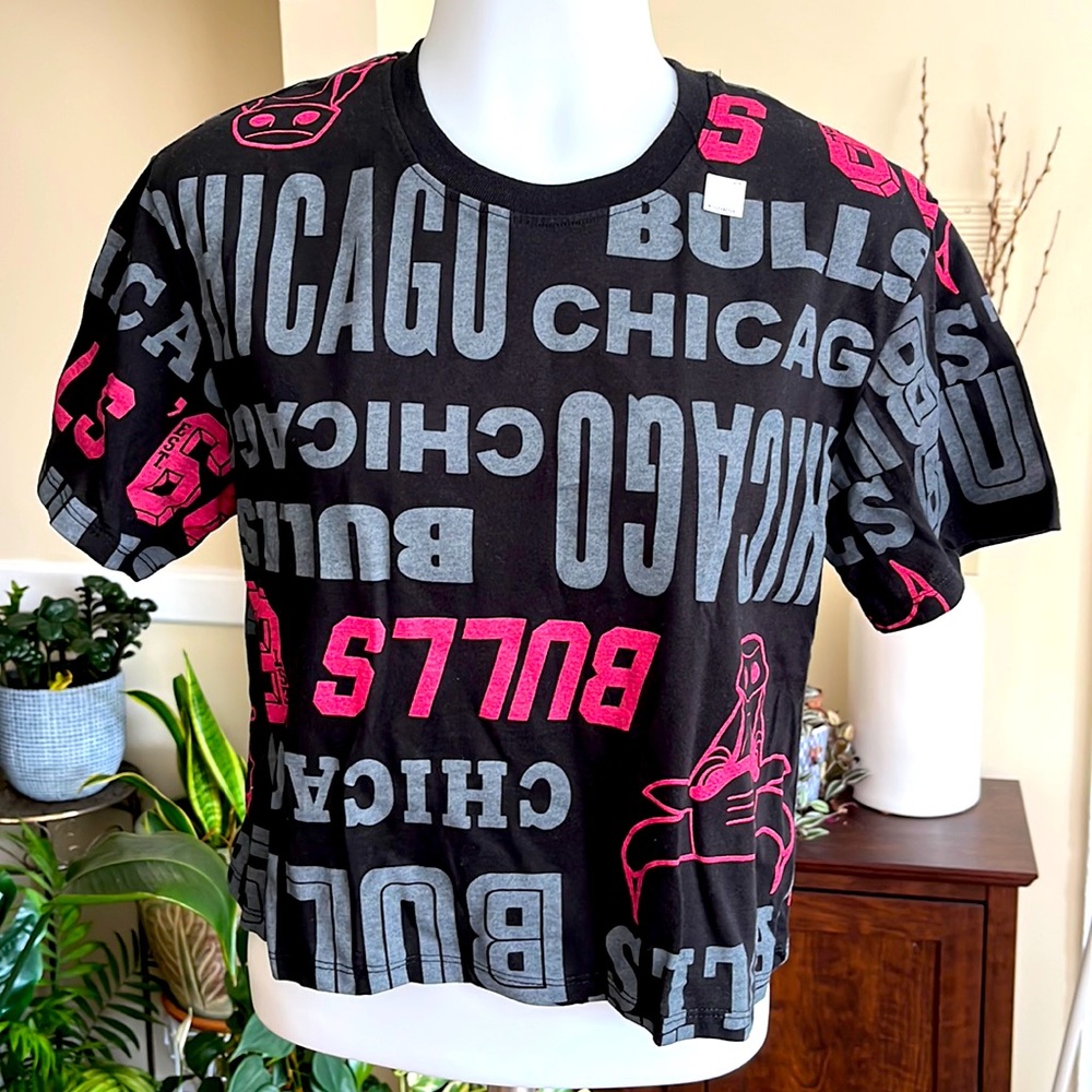 💖😈🖤Chicago Bulls NBA Cropped Tops Women- S-Black- NWT